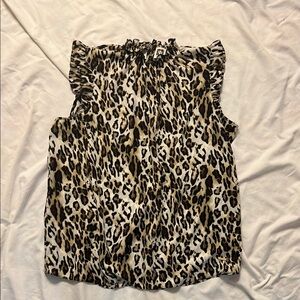 Ann Klein Leopard Print Sleeveless Top
